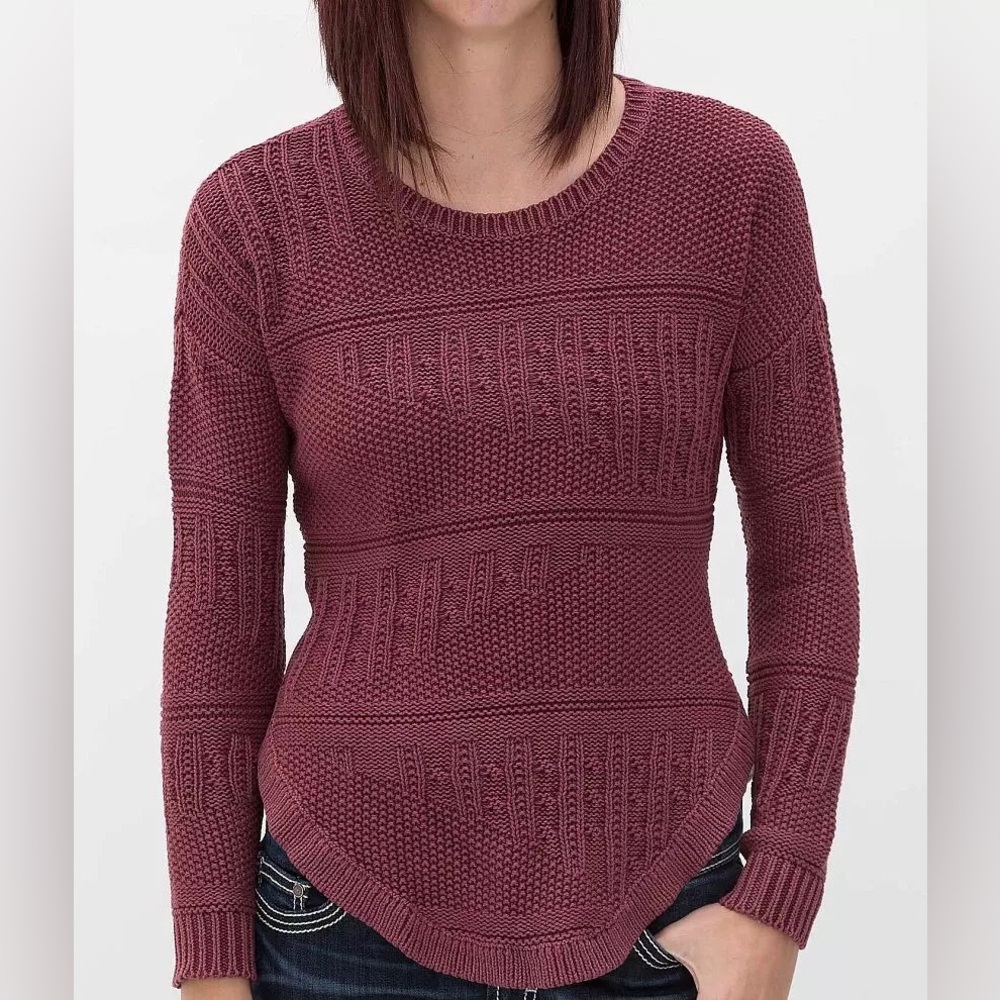 RVCA-  ROUND CREW NECK PURPLE CURVED HEM ASYMMETRICAL Size - XS-Florence Sweater